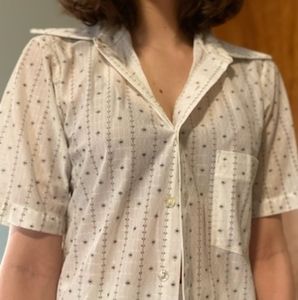 Vintage 60 70 s Dectolene knit shirt. Arrow. 14.5. Green/white‎